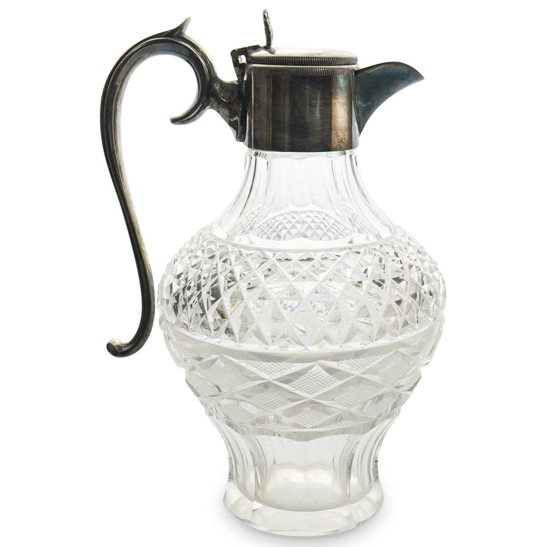 Silver Plated Mounted Glass Pitcher (1 of 4)
