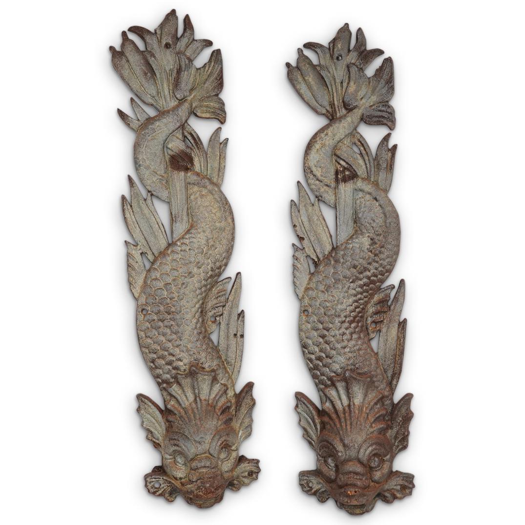 Antique Cast Iron Dolphin Plaques (1 of 5)