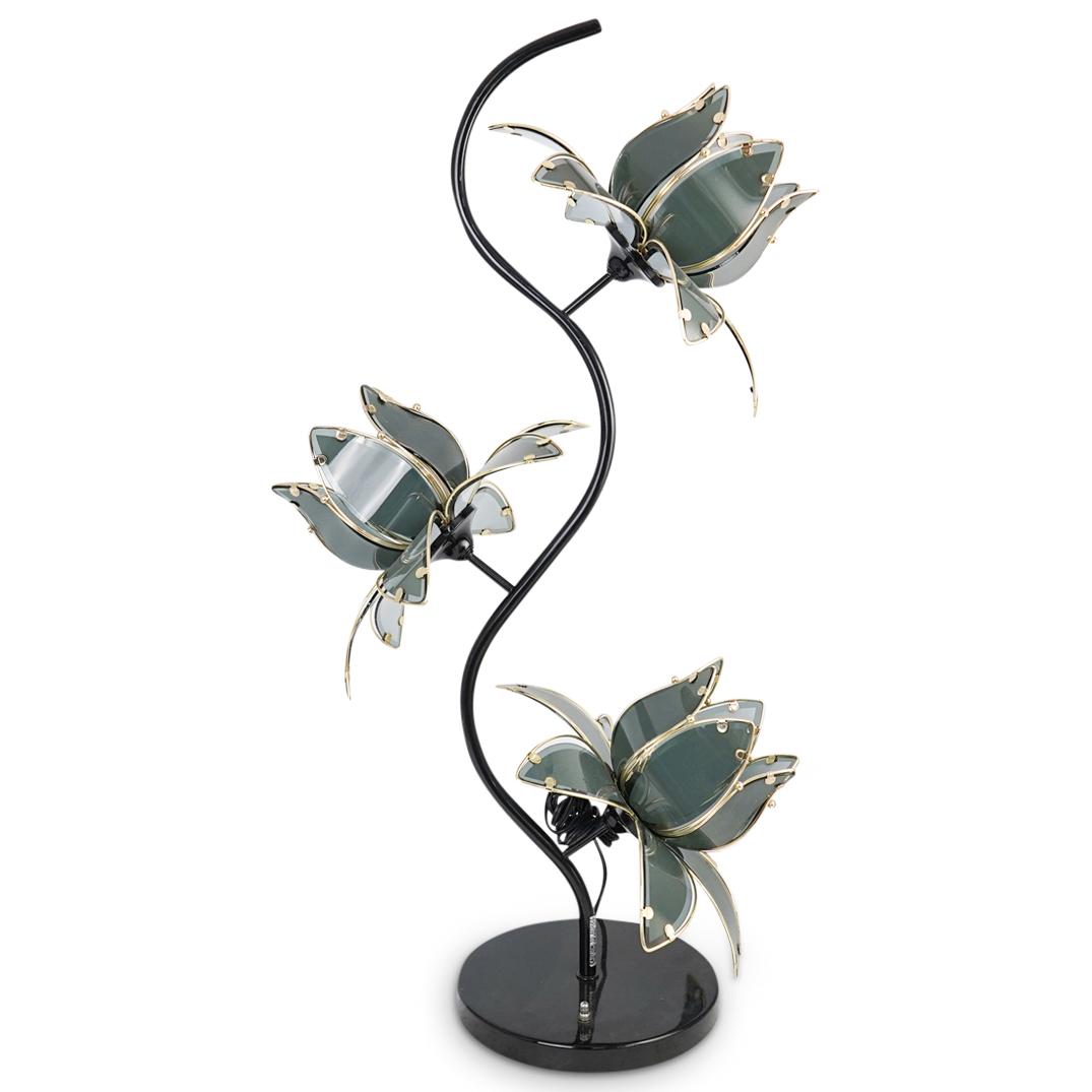 Mid Century Glass Flower Lamp (1 of 4)