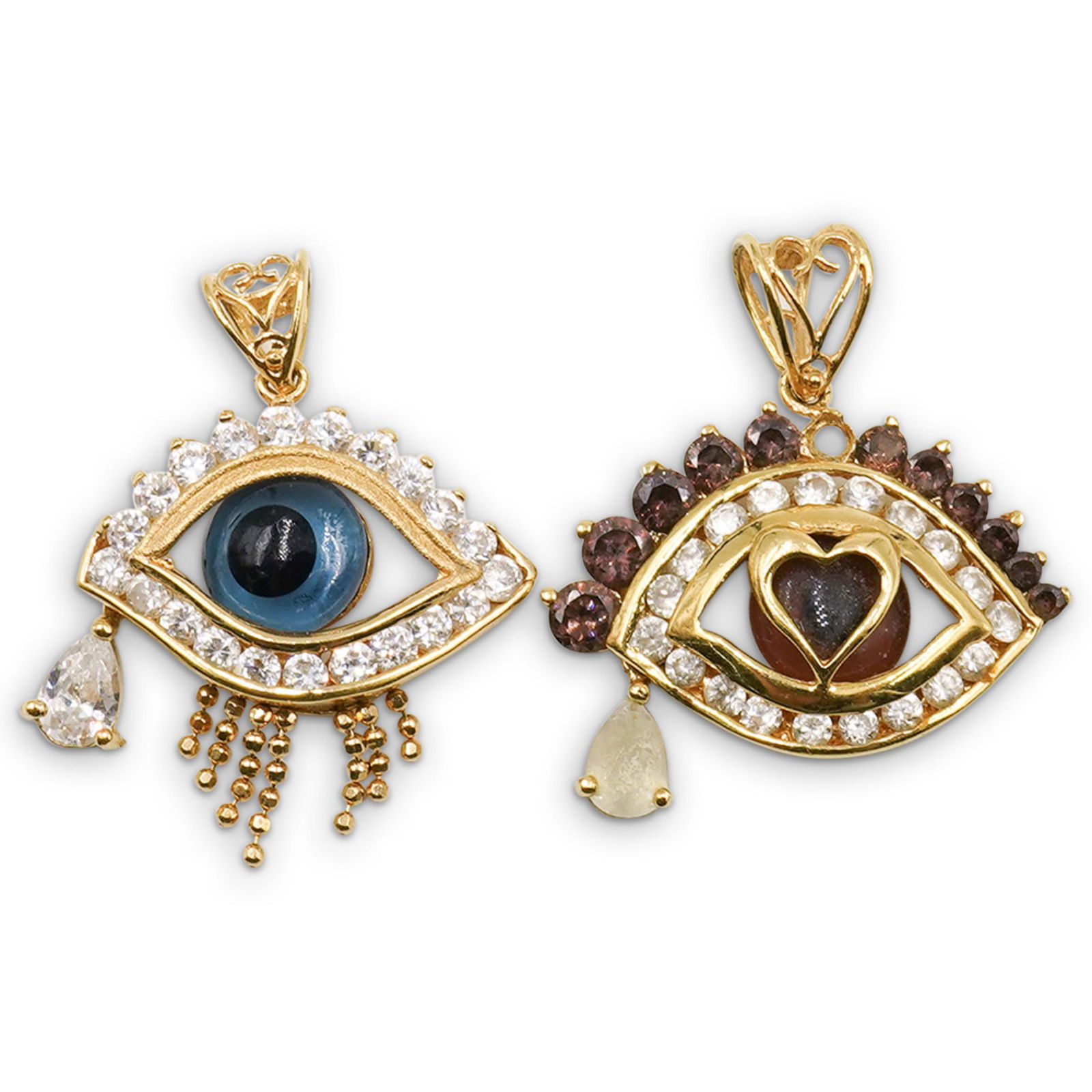 20k Gold and Diamond Evil Eye Pendants (1 of 2)