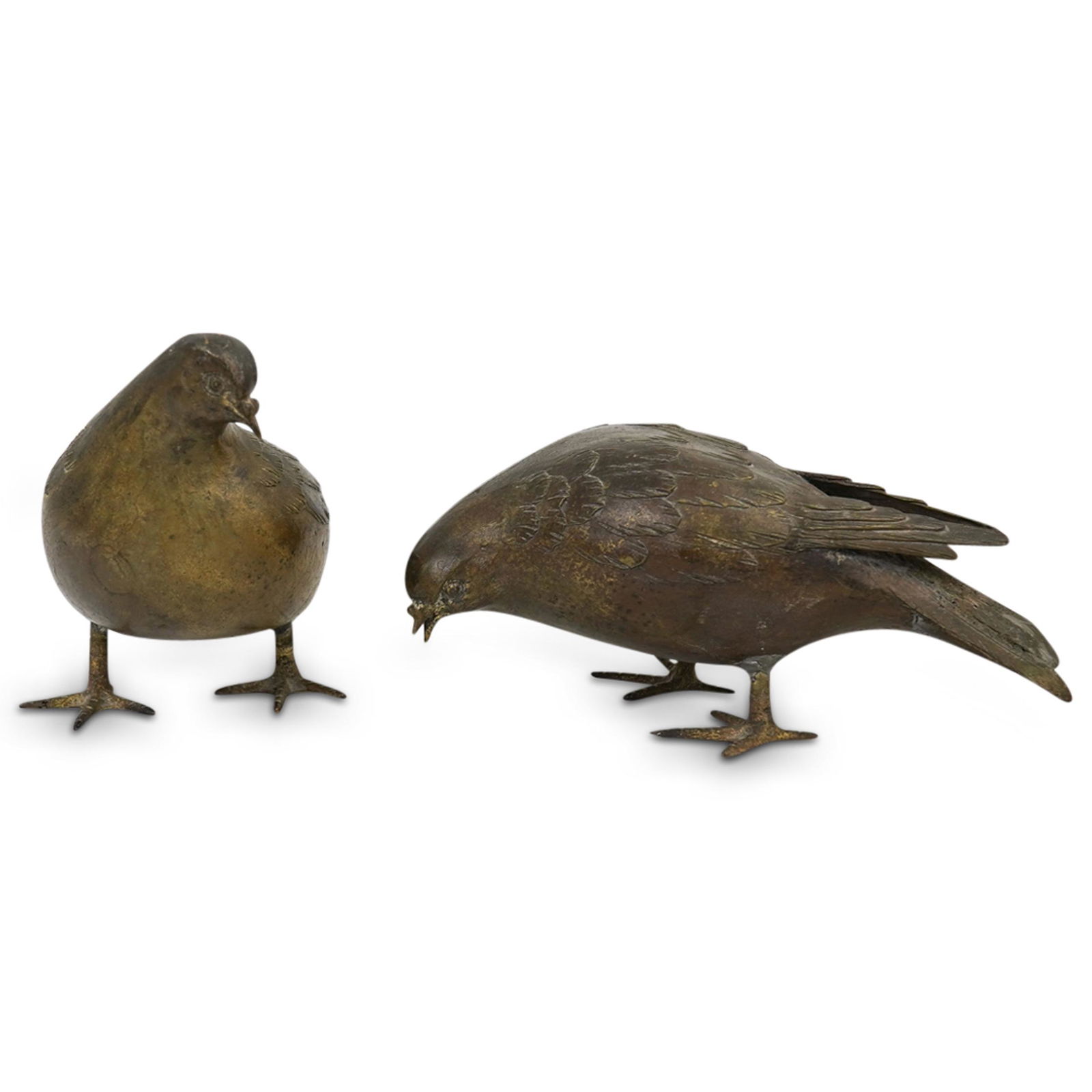 Pair Of Meiji Bronze Pigeons (1 of 13)
