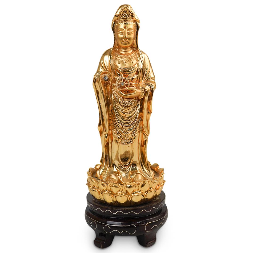 Standing Buddha Gilt Sculpture (1 of 4)