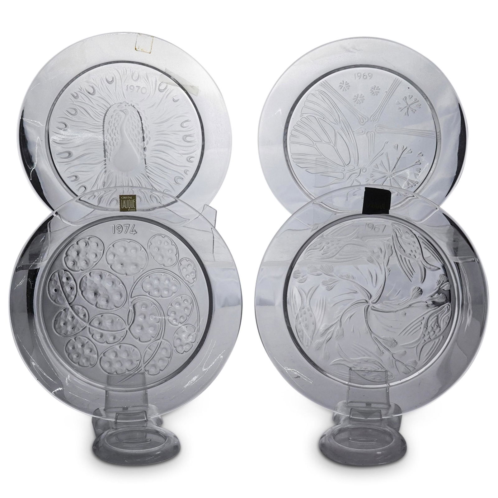 (4 Pc) Lalique Crystal Plates (1 of 6)