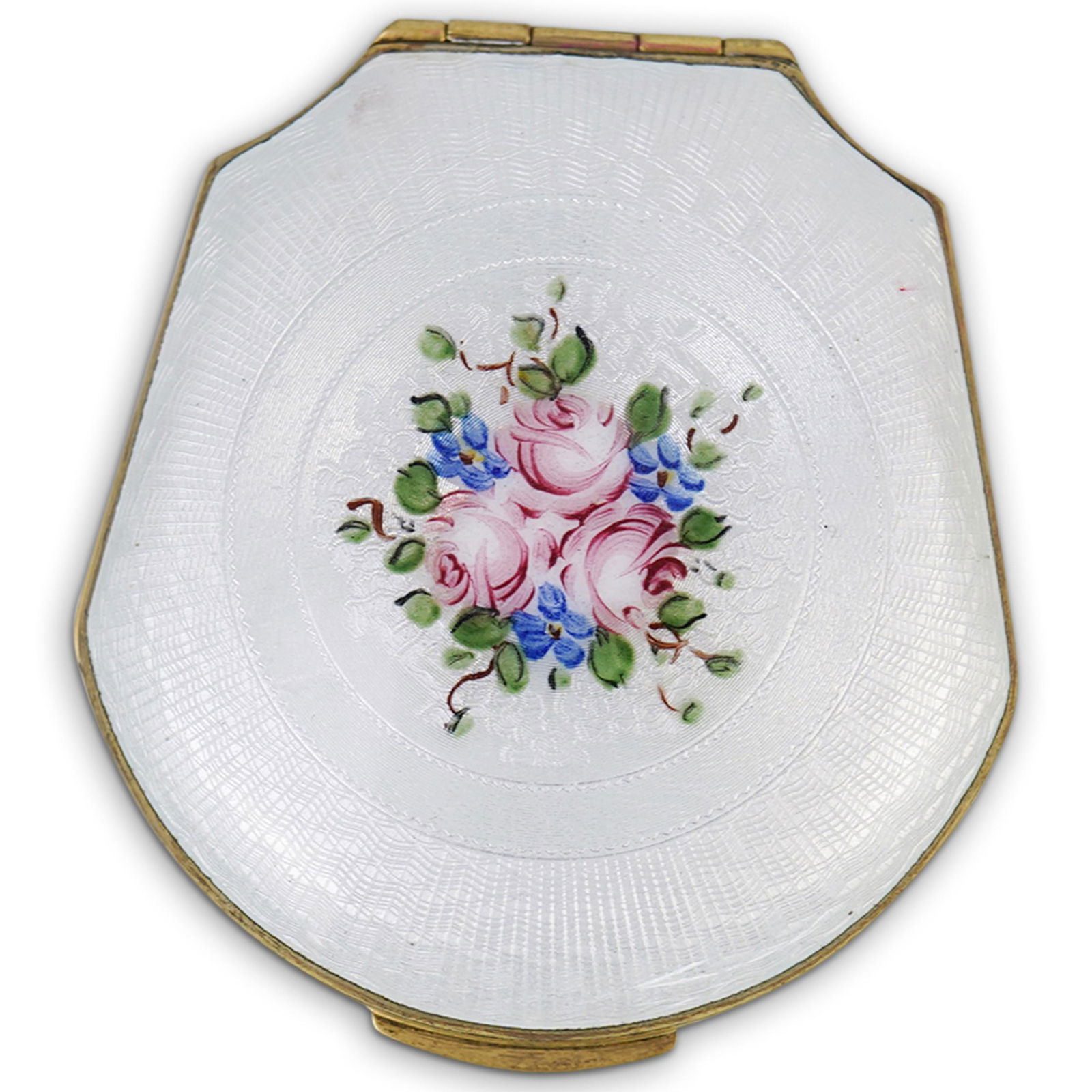 Antique French Guilloche Enamel Compact (1 of 3)