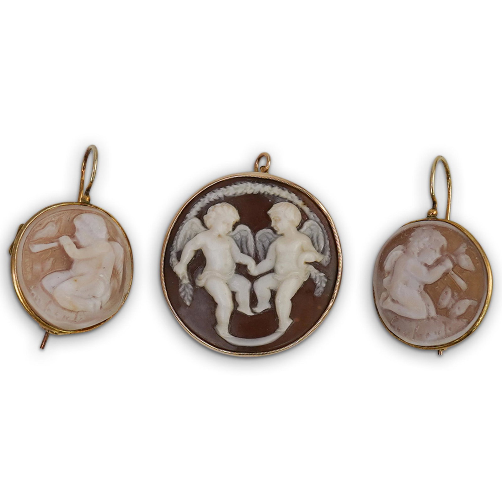 (3 Pc) Gold Plated Cameo Set (1 of 6)