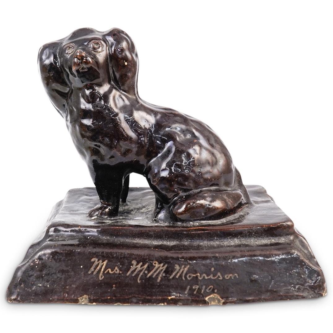 Antique Stoneware Dog Sculpture (1 of 5)