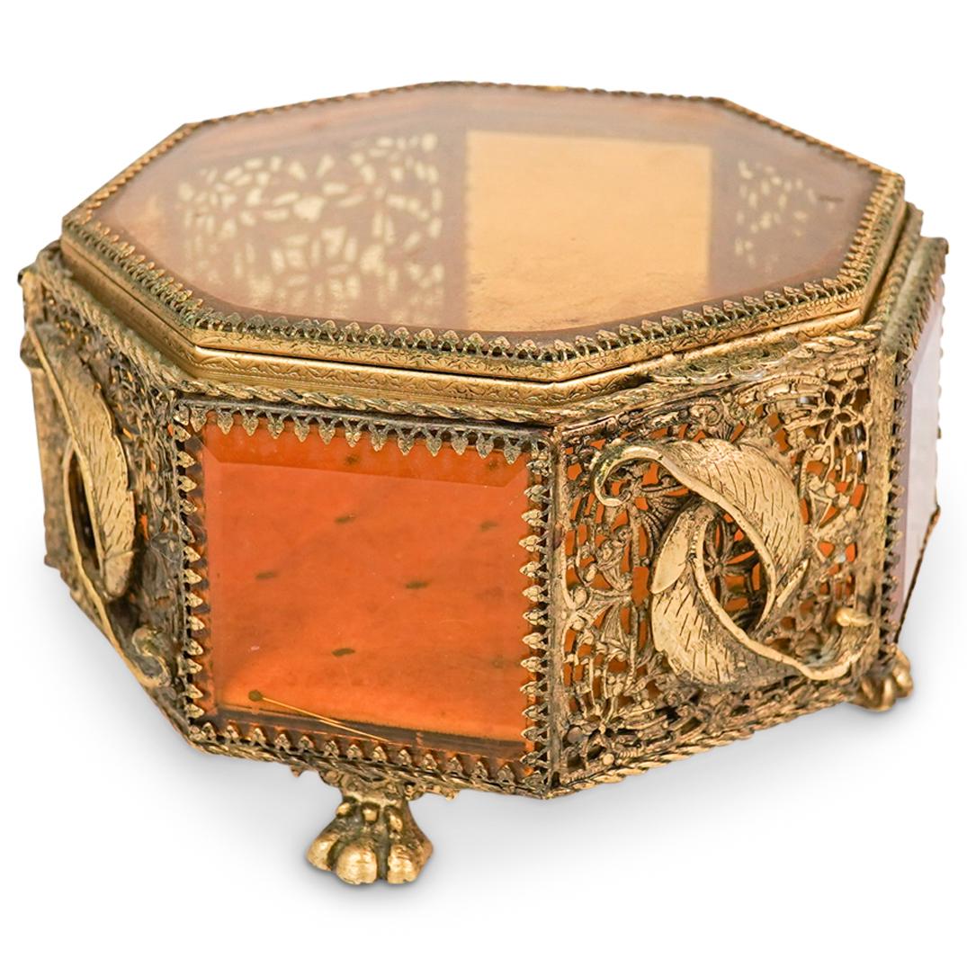 Antique French Ormolu Jewelry Trinket Box (1 of 5)