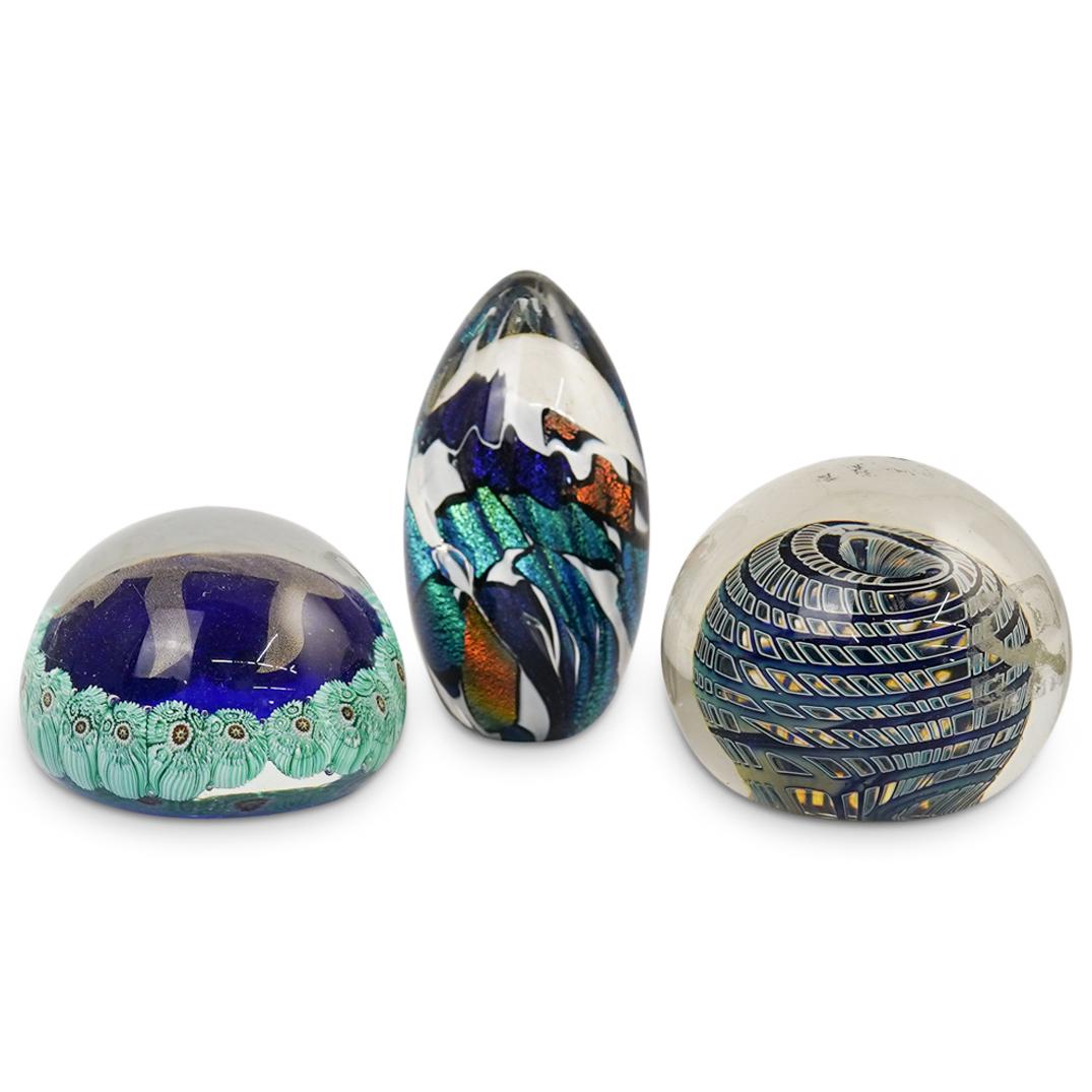 (3 Pc) Lot of Glass Paperweights (1 of 7)