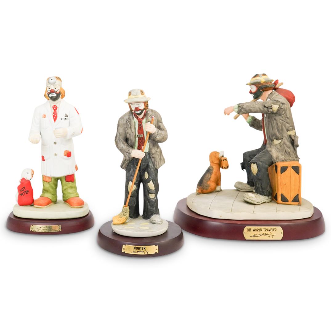 (3 Pc) Emmett Kelly Jr. Porcelain Clown Statues (1 of 6)