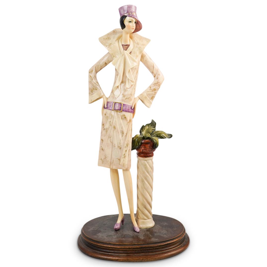 A. Santini Deco Style Lady Porcelain Figurine (1 of 5)