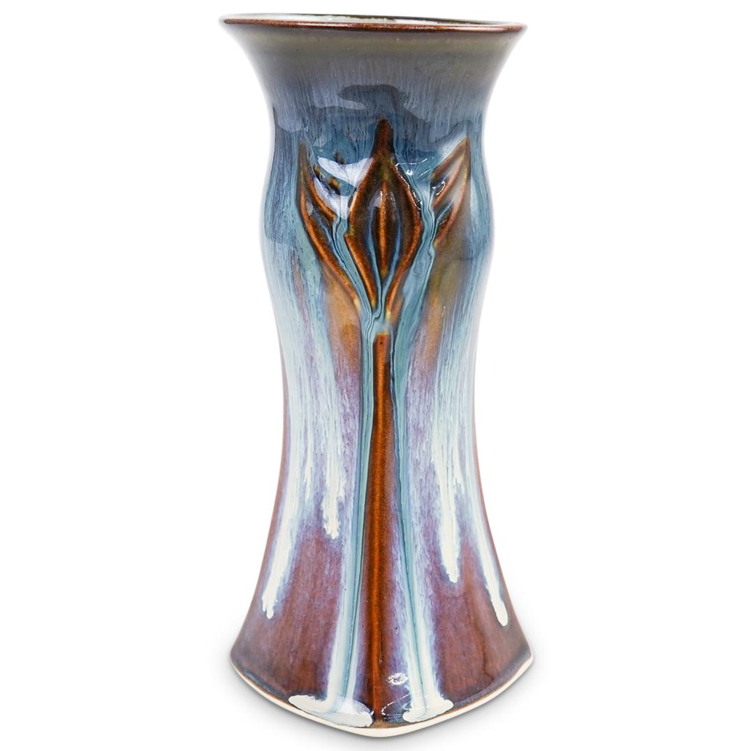 B. Campbell Art Studio Drip Glaze Pottery Vase (1 of 4)