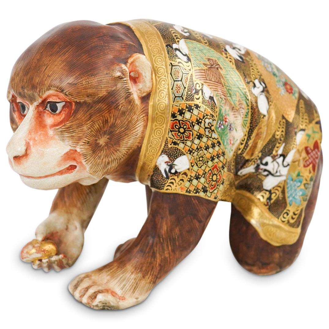 Japanese Satsuma Porcelain Monkey Figurine (1 of 7)