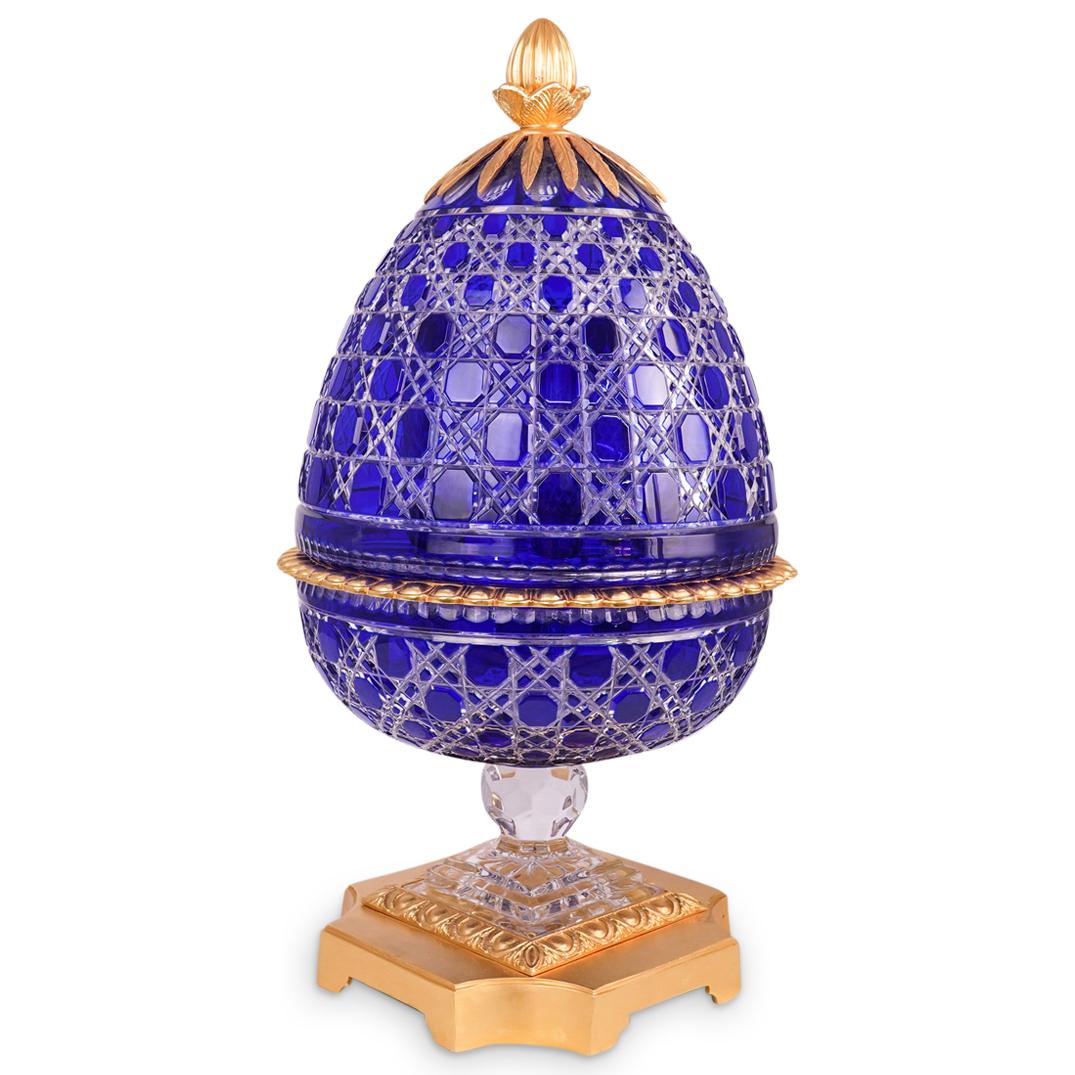 Imperial Style Cobalt Crystal & Dore Bronze Egg (1 of 7)