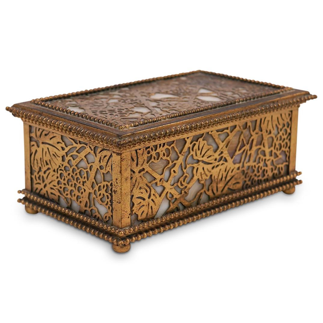 Tiffany Studios Bronze Slag Glass Box (1 of 6)