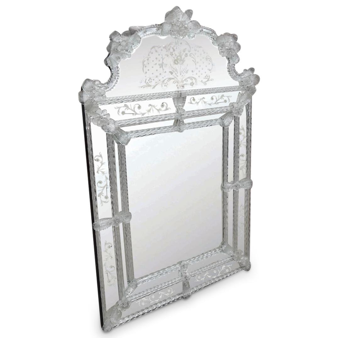 Venetian Glass Etched Wall Mirror (1 of 3)