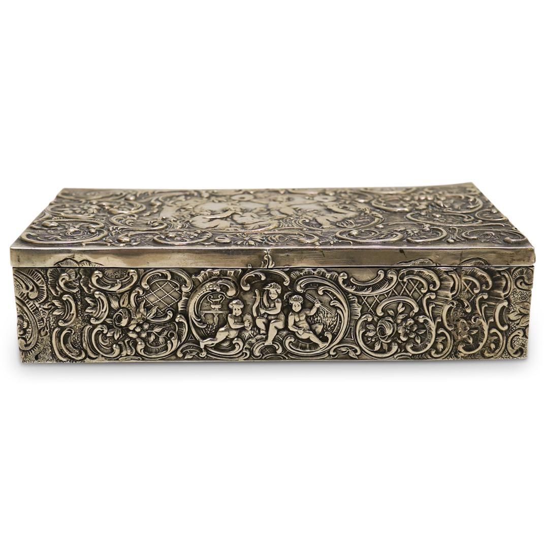 Antique 800 Silver Embossed Figural Box (1 of 5)