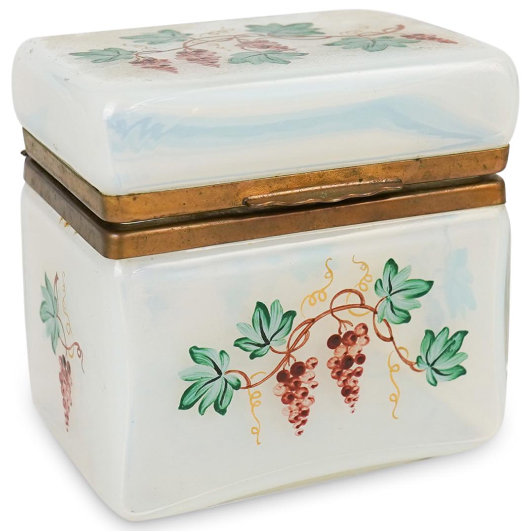 French Opaline Glass Painted Box (1 of 5)