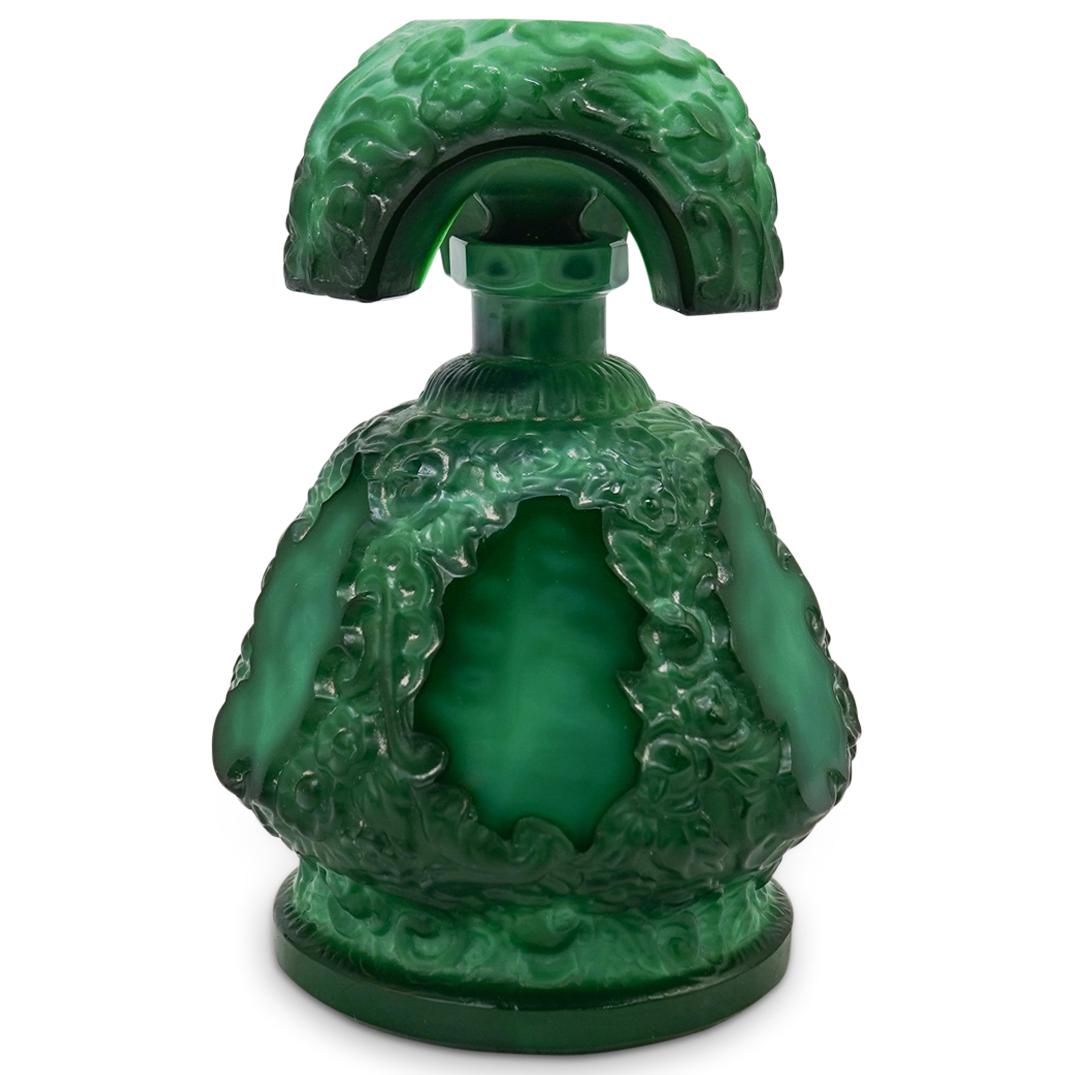 A Large Malachite Glass Perfume Bottle (1 of 3)
