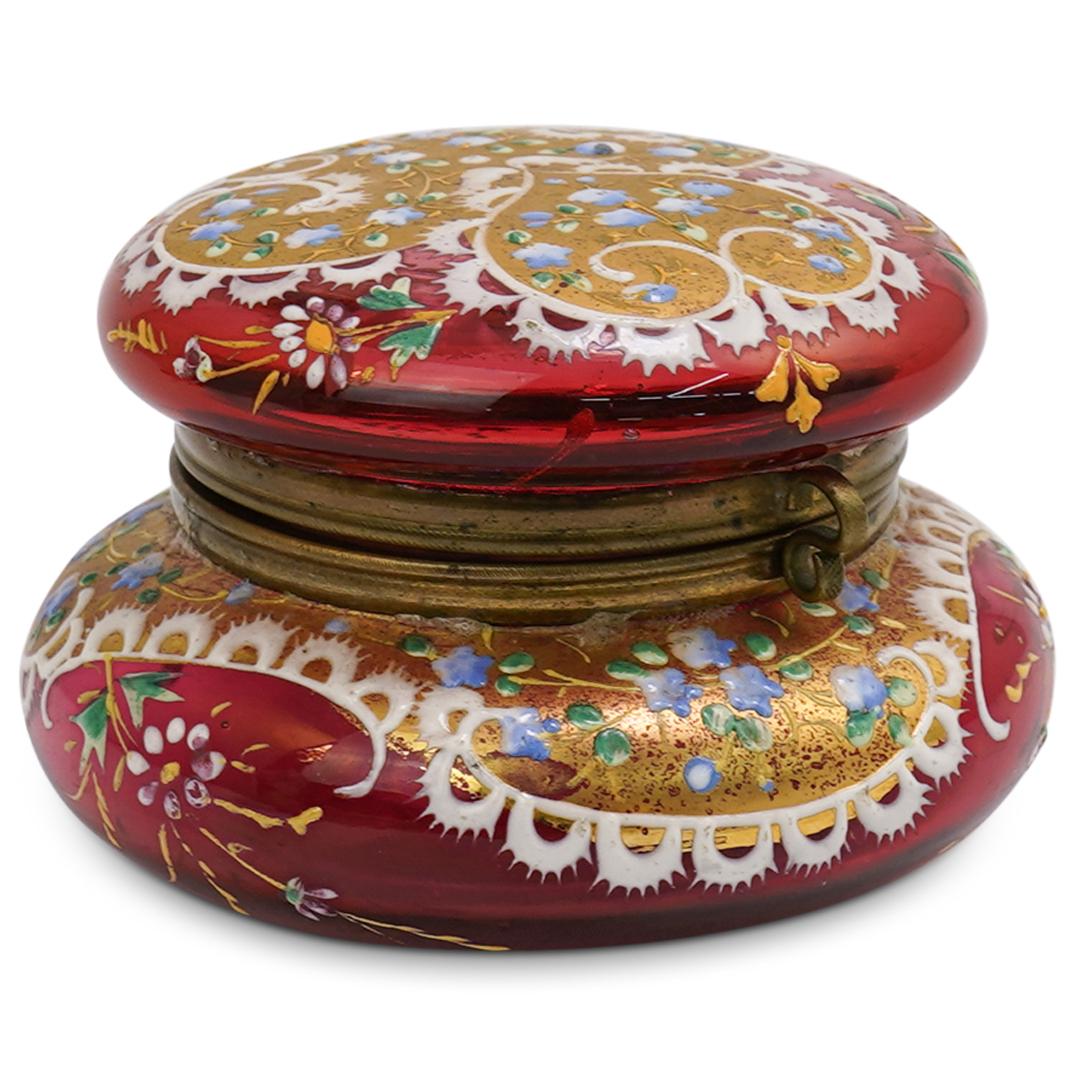 Moser Glass Cranberry Vanity Box (1 of 3)