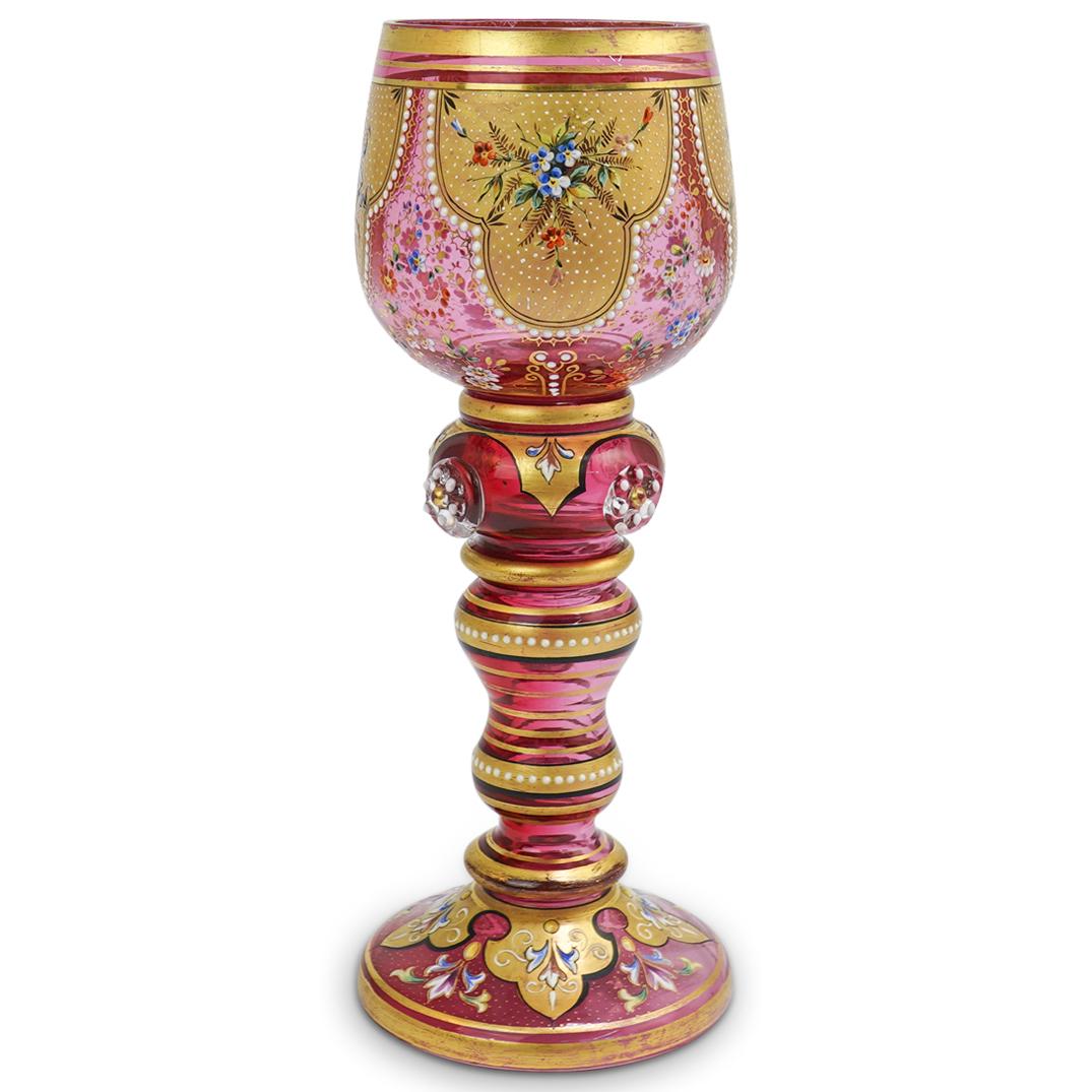 Moser Bohemian Glass Cranberry Goblet (1 of 5)