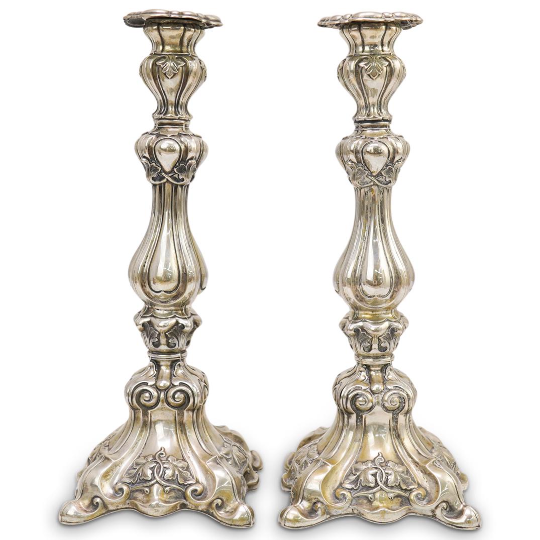 19th Cent. German Silver Baroque Candlesticks (1 of 5)