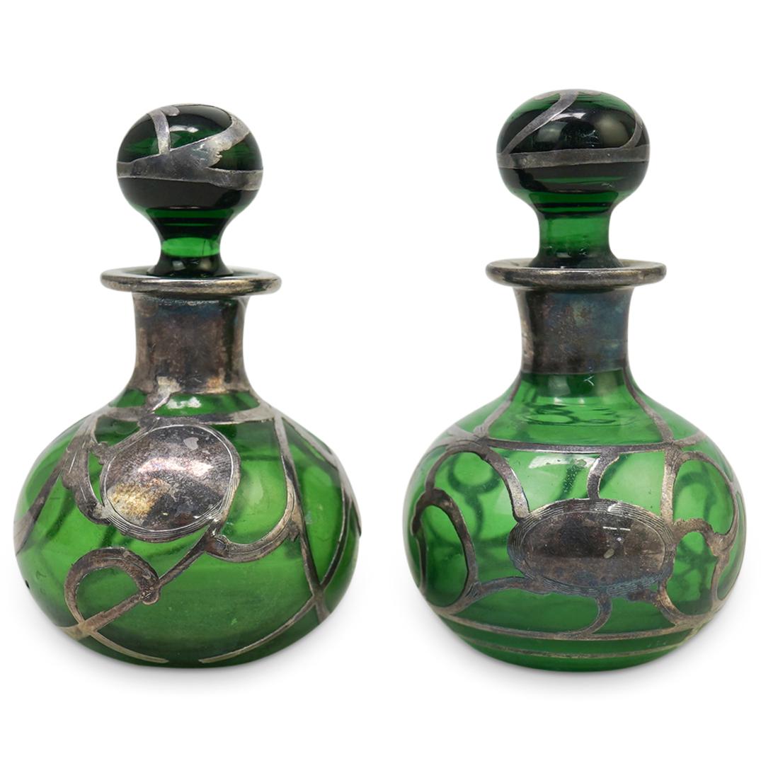 Sterling Overlay Glass Vanity Bottles (1 of 3)