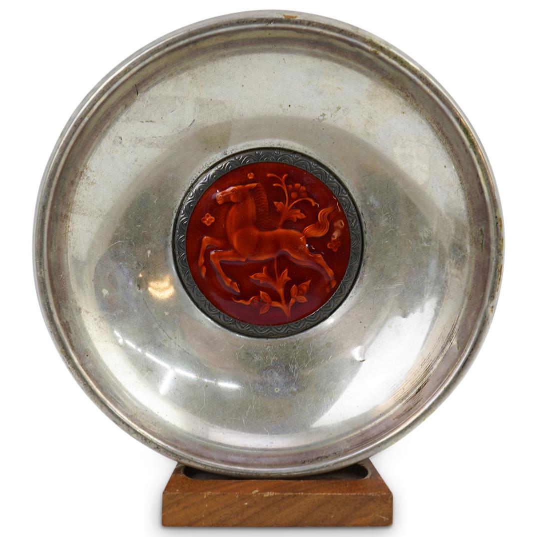 Antique 830 Silver & Enamel Dish (1 of 3)