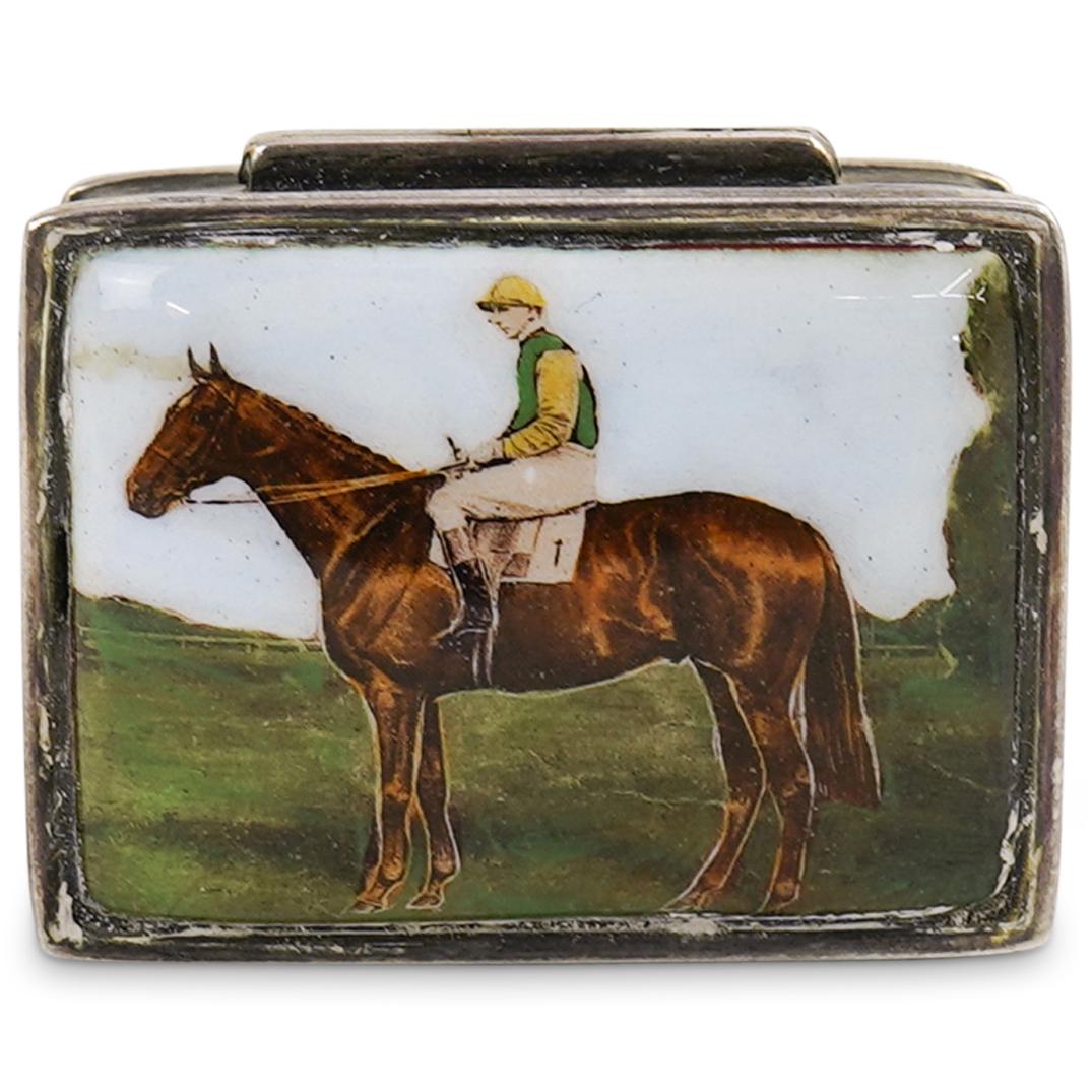 Sterling Silver & Enamel Pill Box (1 of 4)