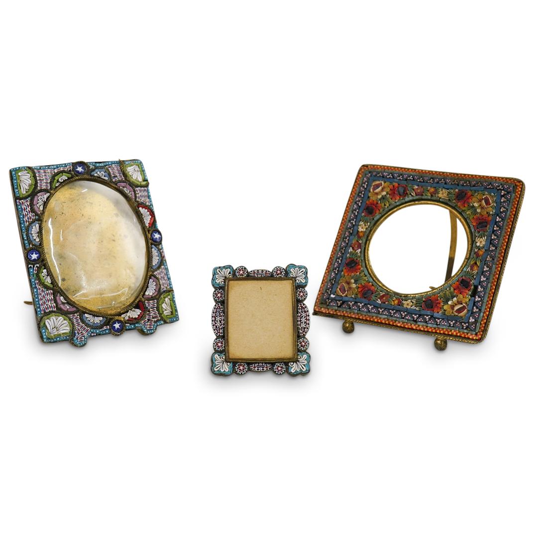 (3 pc) Antique Micro Mosaic Frames (1 of 5)