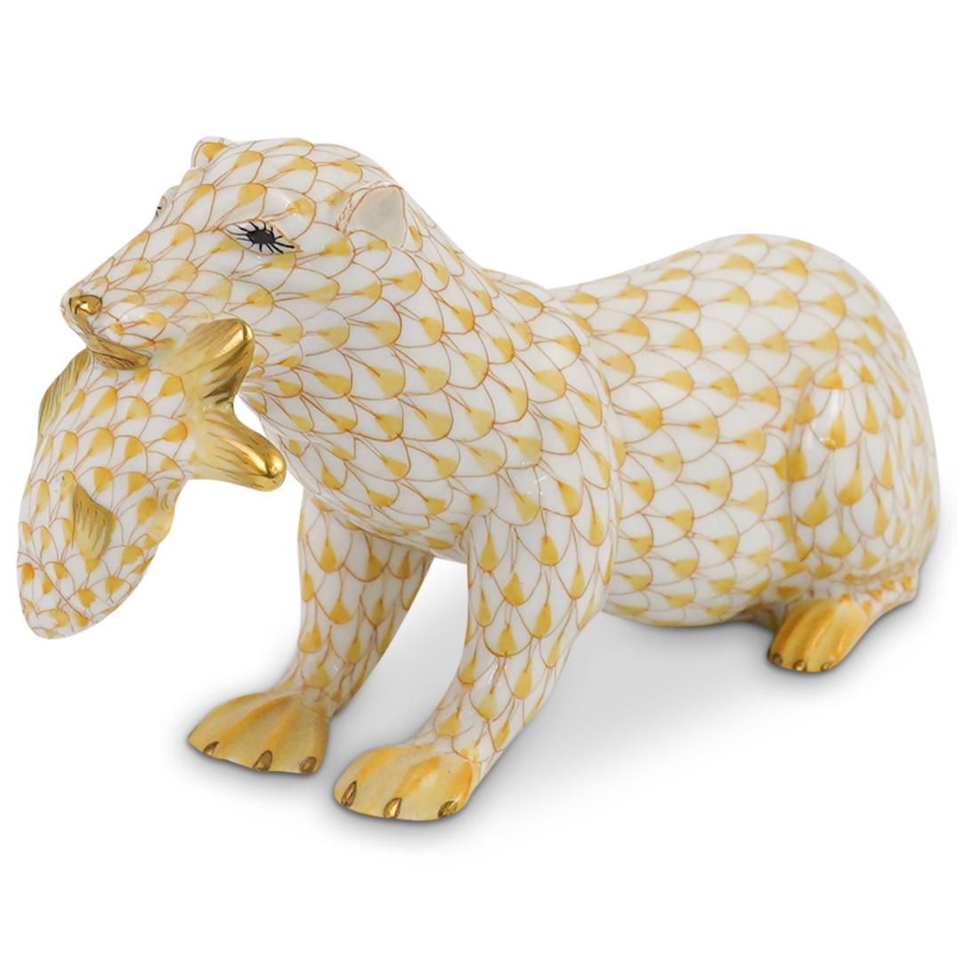 Herend Porcelain Fishnet Polar Bear (1 of 4)