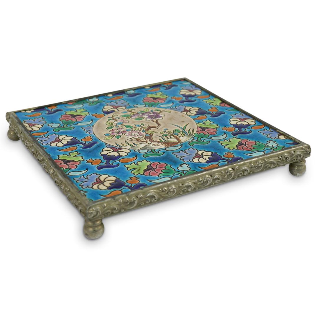 Antique Longwy Ceramic Footed Converted Tray (1 of 4)