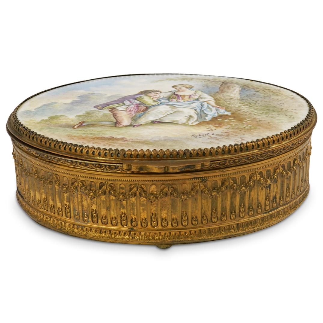 French Bronze Gilded Porcelain Box (1 of 7)