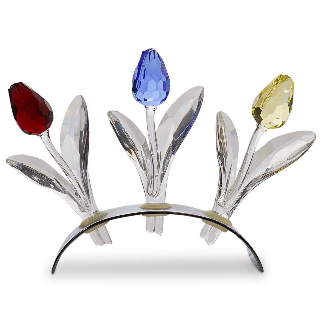 Swarovski " Three Tulips " Crystal On Stand Figurine (1 of 3)