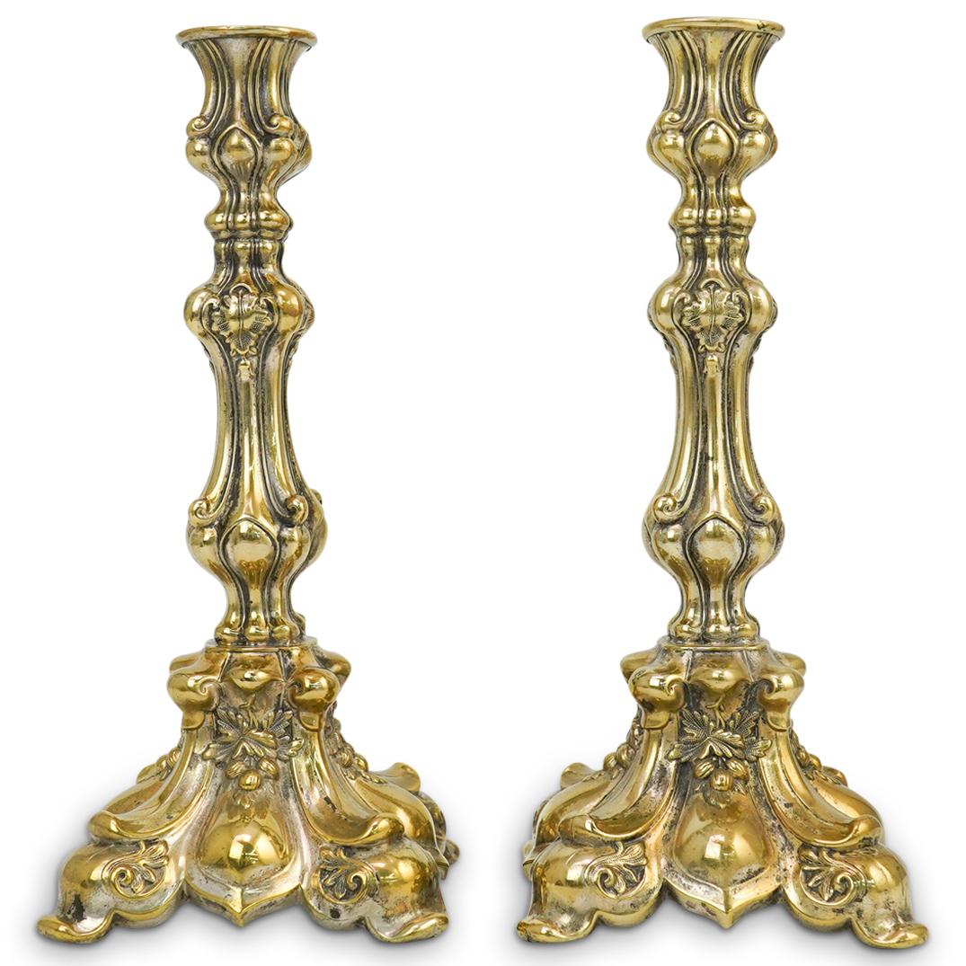 Pair Of Antique Brass Candlesticks (1 of 5)