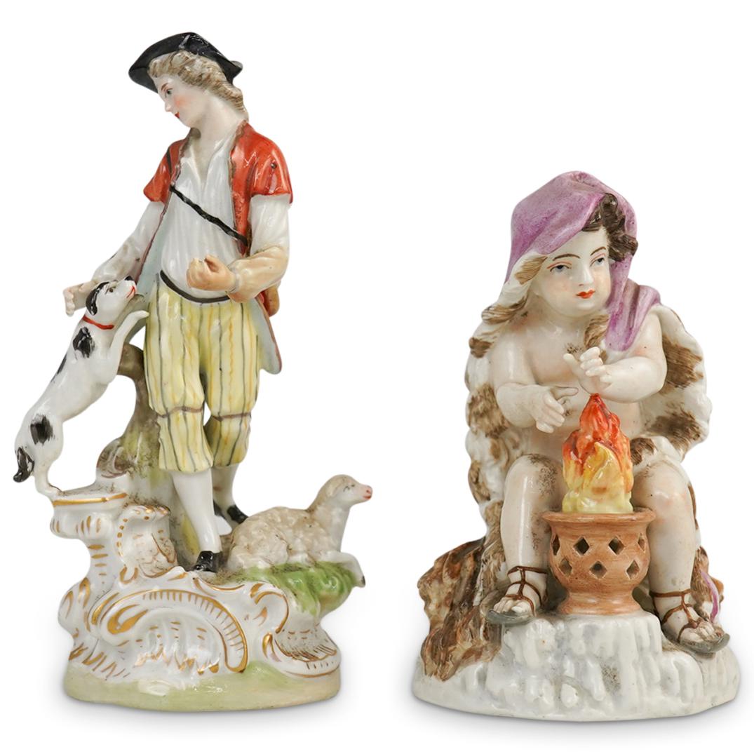 (2 Pc) Dresden Porcelain Figurines (1 of 5)