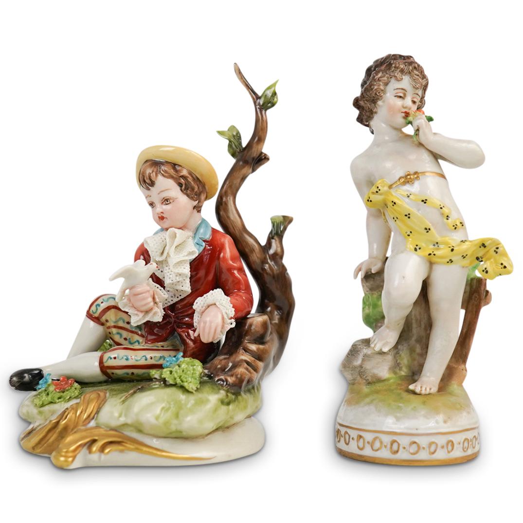 (2 Pc) Capodimonte Porcelain Figurines (1 of 5)