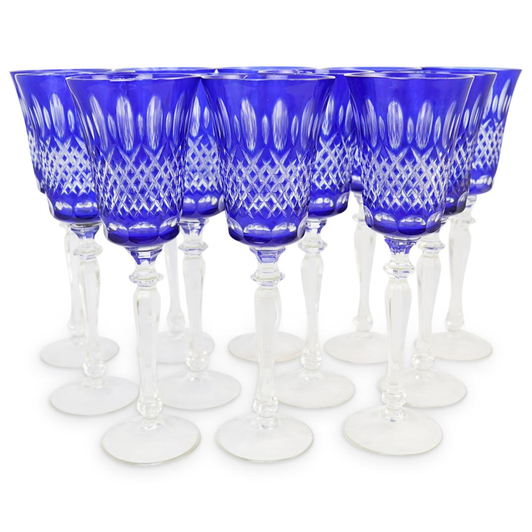 (13 Pc) Cobalt Blue Crystal Goblet Set (1 of 3)
