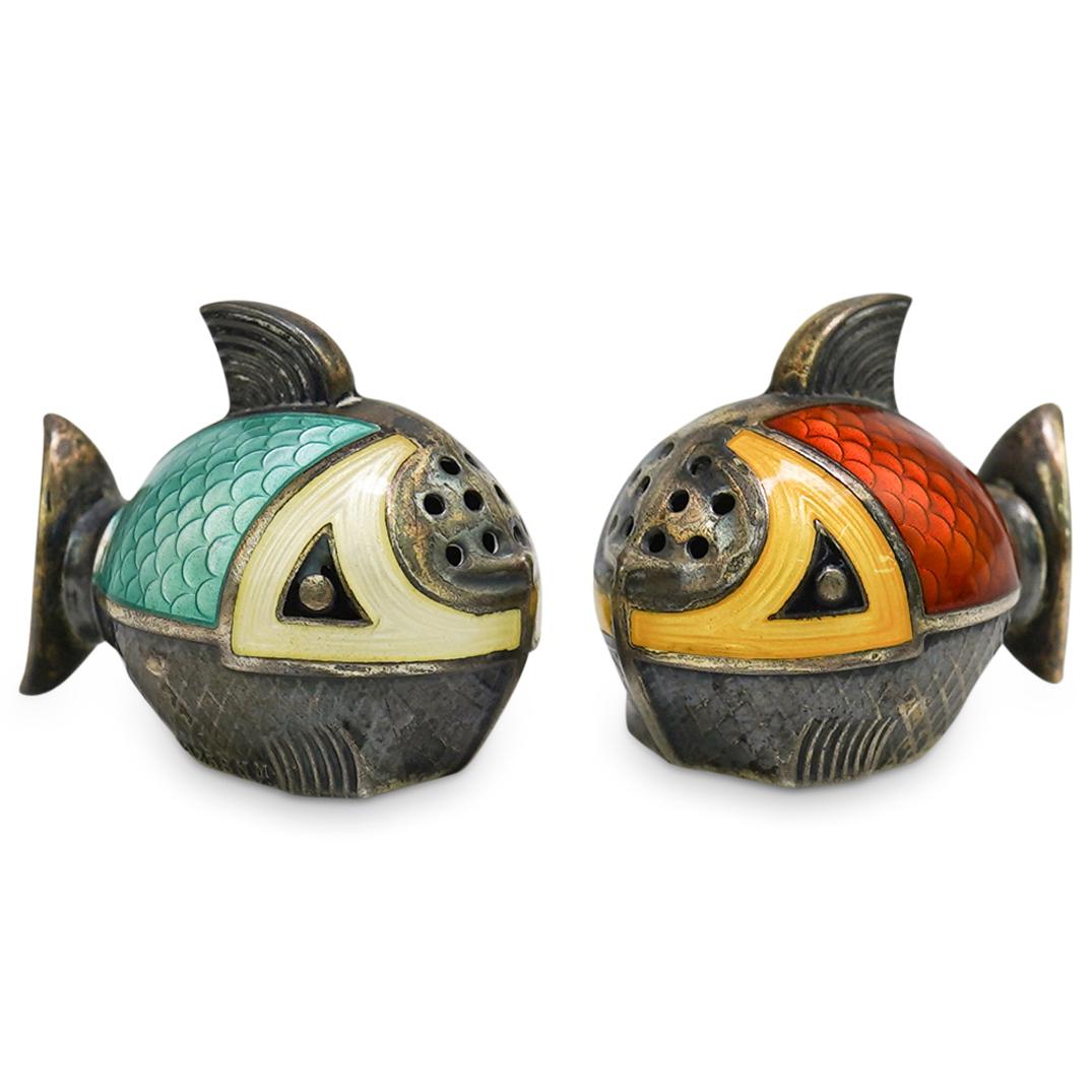 Sterling Enamel Fish Salt & Pepper Shakers (1 of 4)
