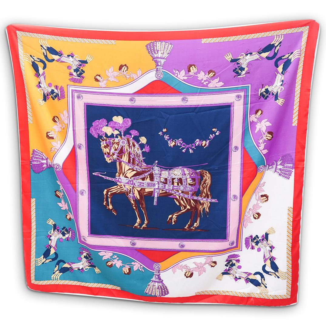Hermes Equestrian Print Silk Scarf (1 of 5)