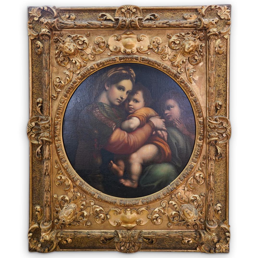 19th Cent. Painting After Rafael Mother and Child (1 of 8)