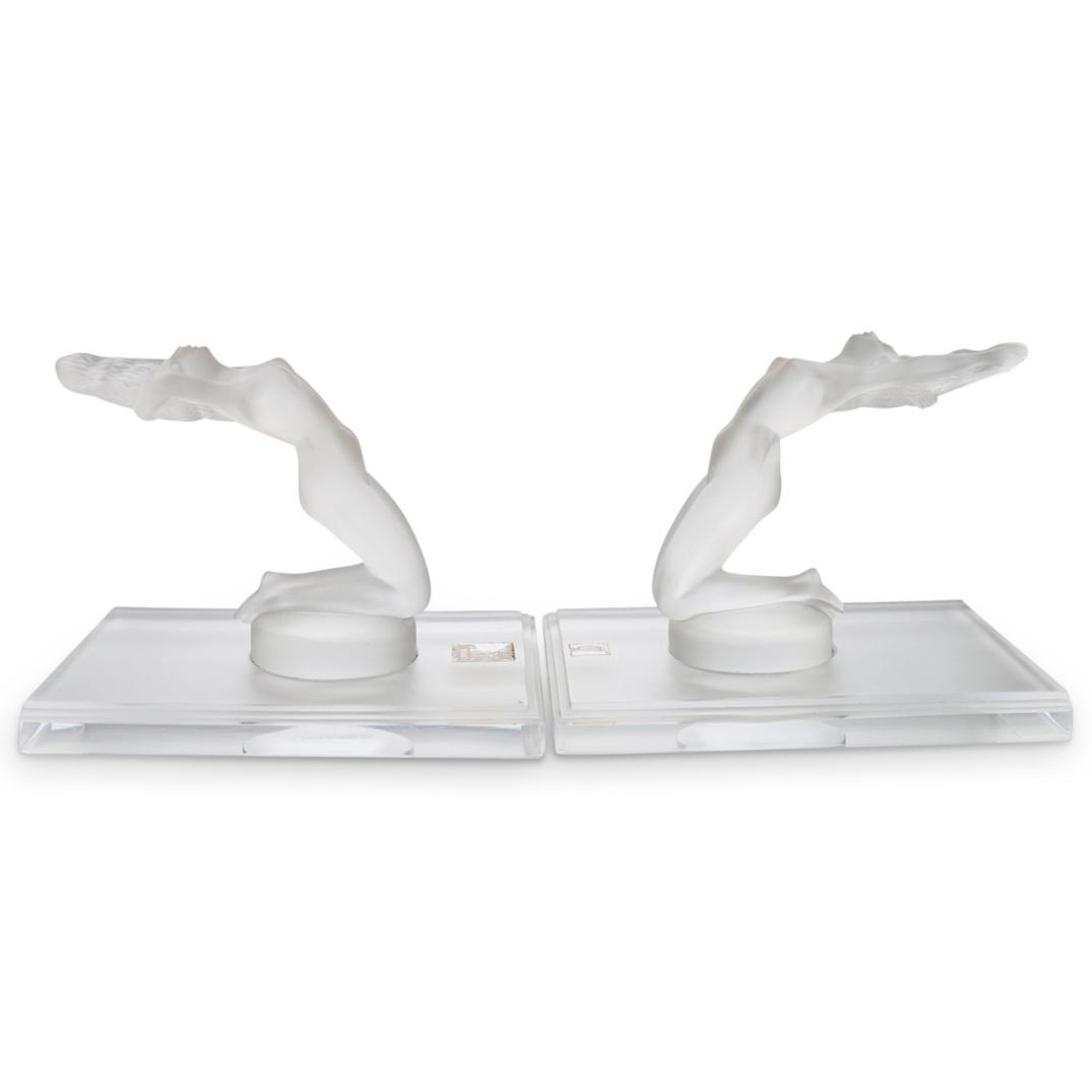 Lalique "Chrysis" Crystal Bookends (1 of 7)