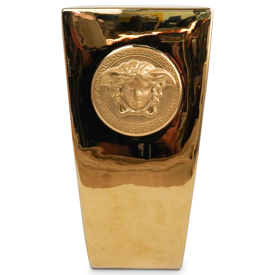 Rosenthal Versace Metallic Gold "Vanity" Vase (1 of 4)