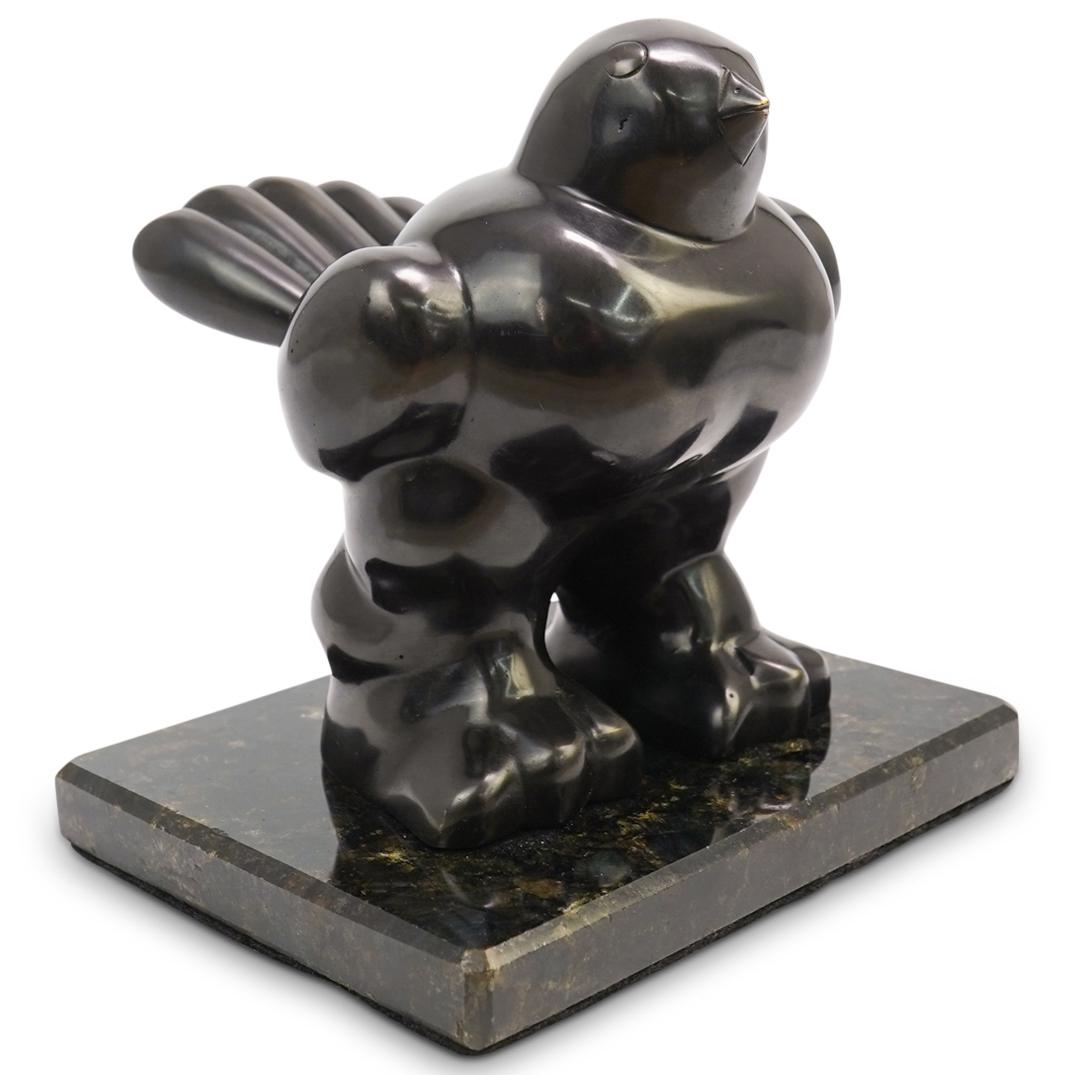After Botero "Bird of Peace" Bronze Sculpture: DESCRIPTION: An after Fernando Botero "Bird of Peace" bronze sculpture. The â€œBird of Peaceâ€ or â€œPajaro de Paz.â€ is one of the mo