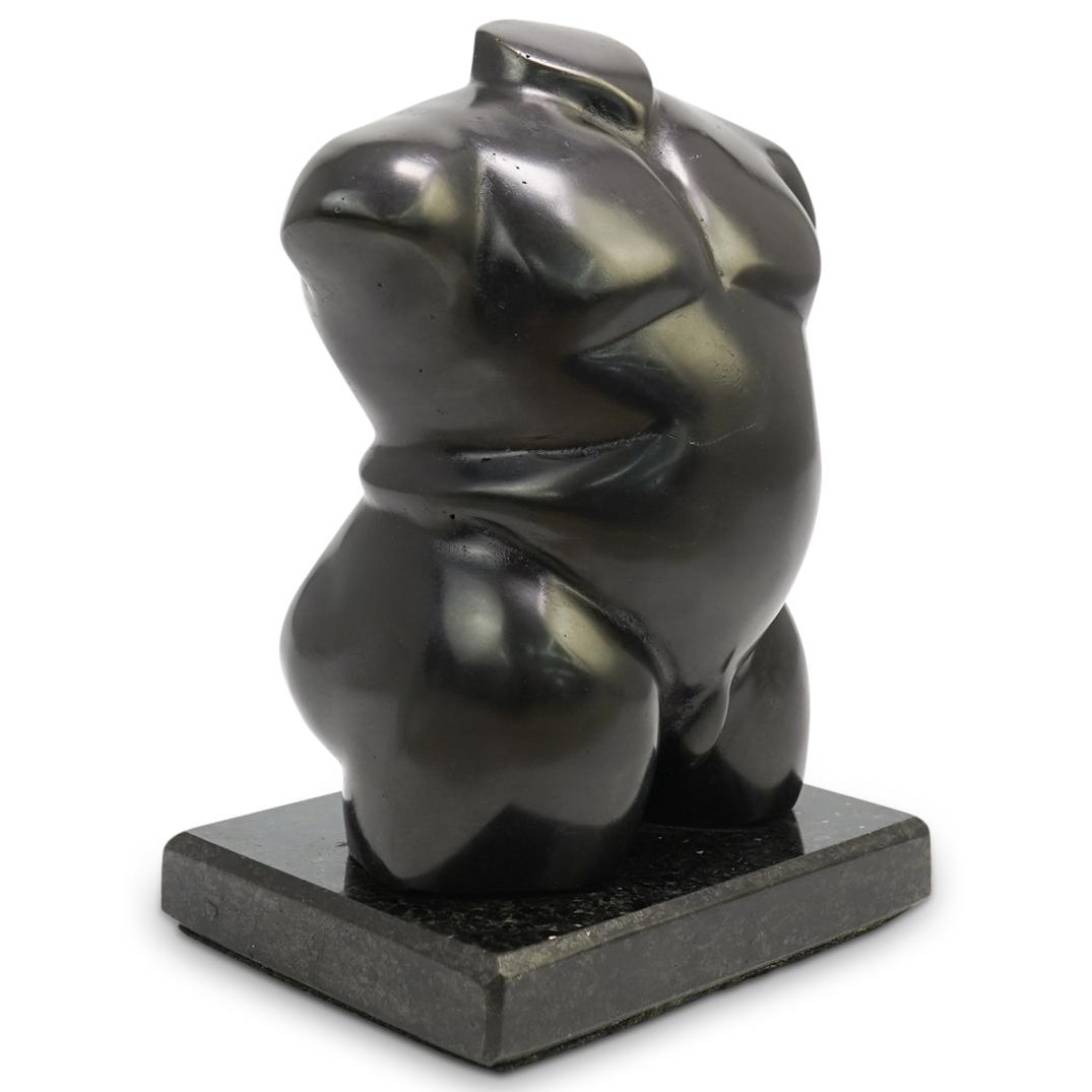 After Fernando Botero Male Torso Bronze Sculpture: DESCRIPTION: An after Fernando Botero bronze sculpture featuring a large man nude torso. CIRCA: 20th Century ORIGIN: Italy DIMENSIONS: H: 8" W: 5 1/2" D: 4" CONDITION: Great condition. See lot descrip