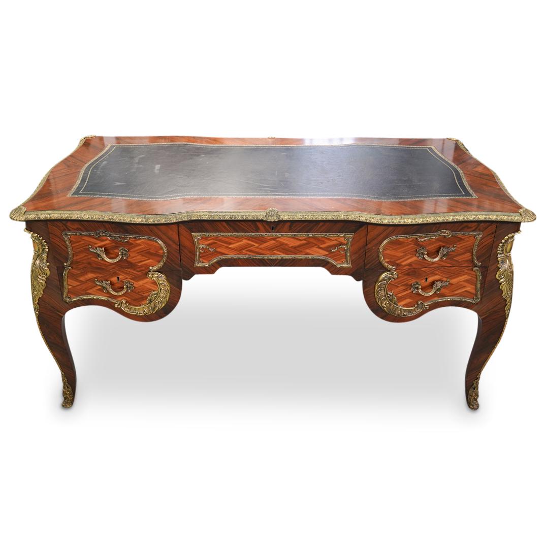 Inlaid Marquetry Wood Desk (1 of 7)