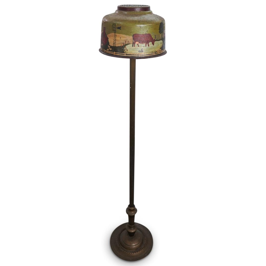 Folk Art Painted & Signed Floor Lamp (1 of 8)