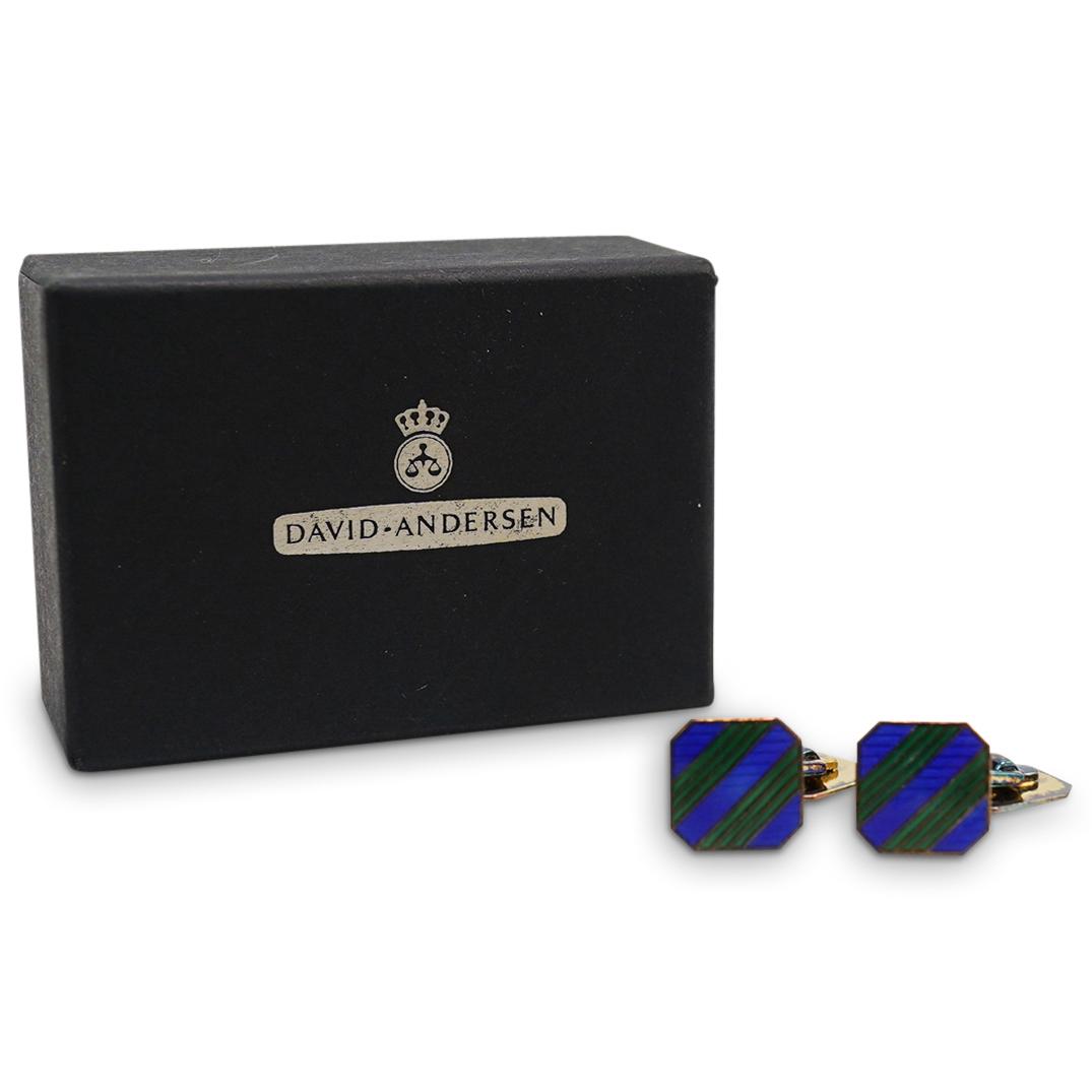David Anderson Sterling Silver / Enamel Cufflinks (1 of 4)