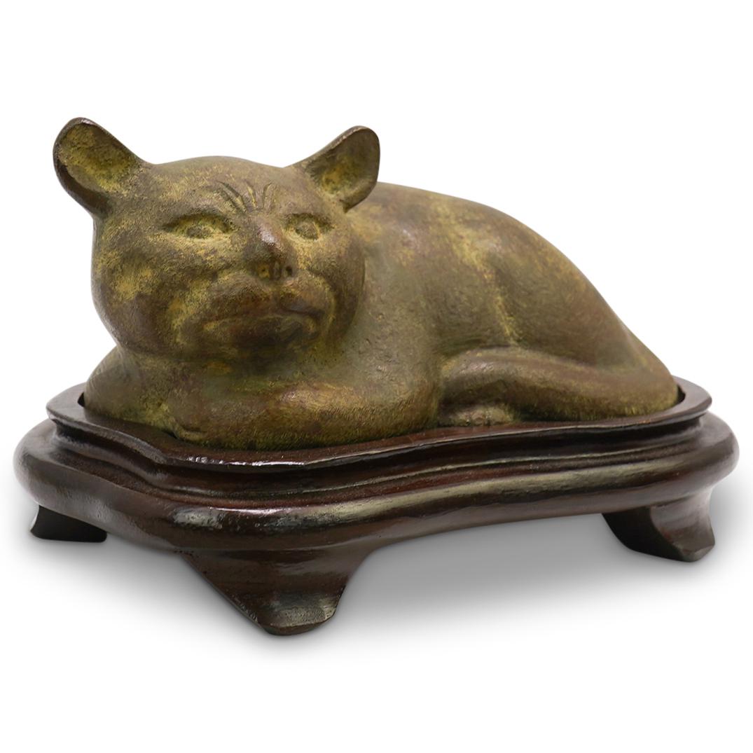 Antique Chinese Bronze Cat Sculpture (1 of 4)