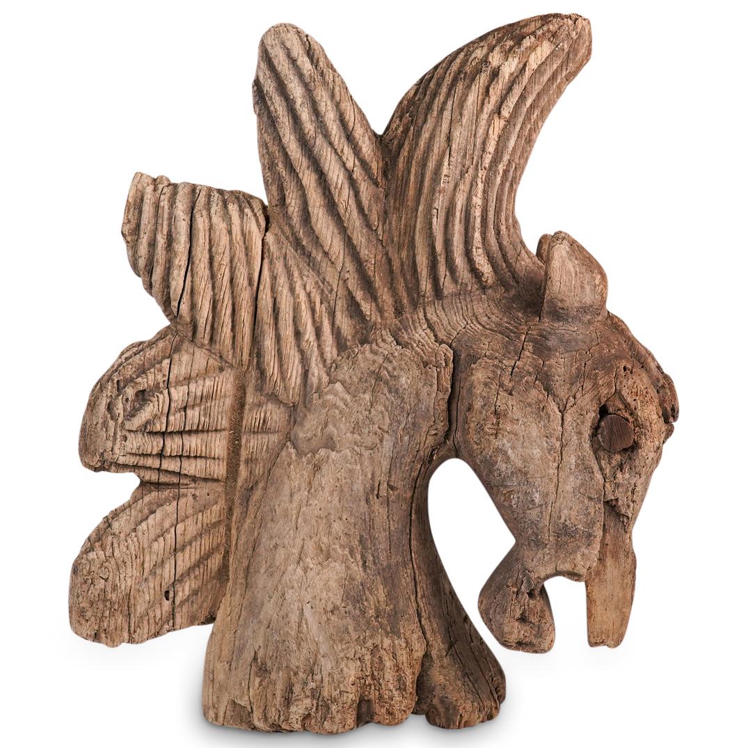 Antique Cork Wood Carved Horse Bust (1 of 6)