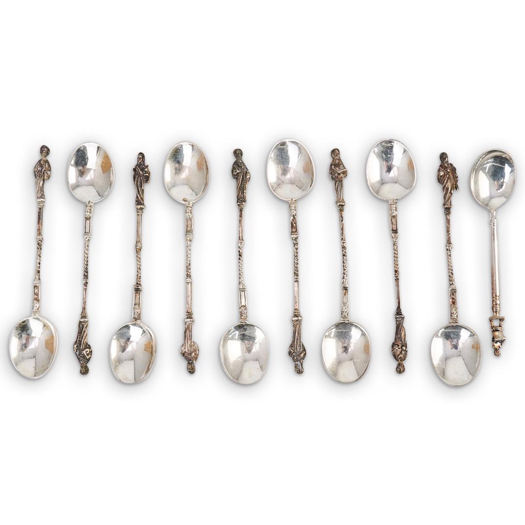 (10 Pc) European Sterling Silver Figural Spoon (1 of 6)